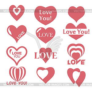 Heart icon. Set of Valentines icon - vector image