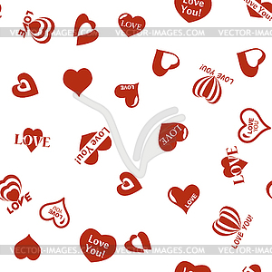Heart pattern to Valentines Day. Seamless texture - vector clipart