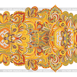 Abstract hand-drawn border pattern. Seamless - vector image