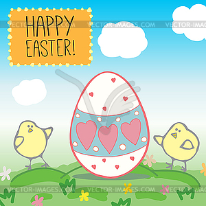 Easter greeting card - vector image