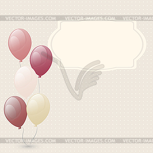 Greeting card with balloon - vector image