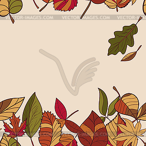 Autumn pattern. Pattern of autumn leaves. Red, - vector clipart