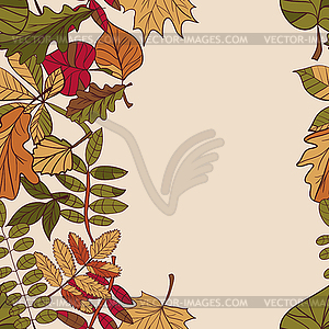 Autumn pattern. Pattern of autumn leaves. Red, - vector image