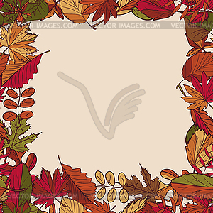 Autumn pattern. Pattern of autumn leaves. Red, - vector image