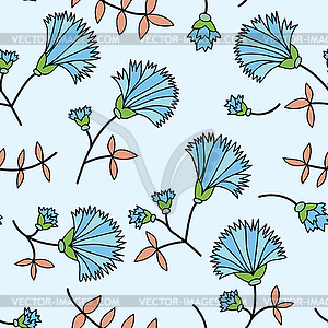 Cornflower seamless - color vector clipart