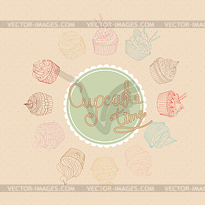 Cupcake set - vector clipart