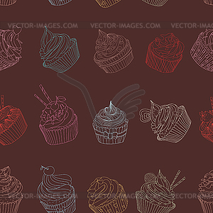 Cupcake pattern - vector image