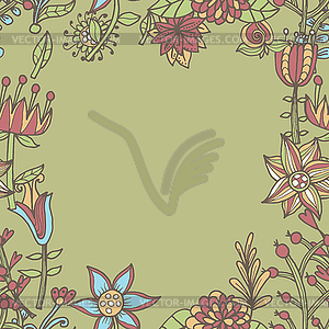 Flower frame, seamless texture with flowers. Use - vector image