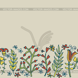 Flower border, seamless texture with flowers. Use a - royalty-free vector image