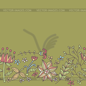 Flower border, seamless texture with flowers. Use a - vector clip art