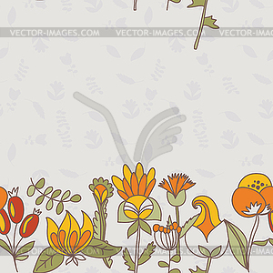 Flower border, seamless texture with flowers. Use a - vector EPS clipart