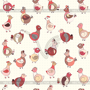 Abstract turkey bird, chicken and pigeon - vector EPS clipart