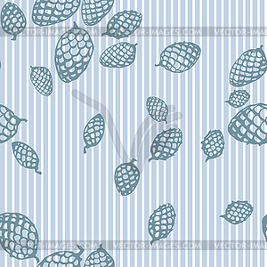 Pattern with fir cone and stripes - vector image