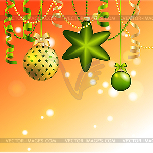 New Year greeting card. Christmas Ball with bow - vector image