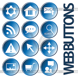 Web Icons. Circle buttons - vector image