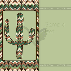 Background pattern with cactus. Use as backdrop, - vector image