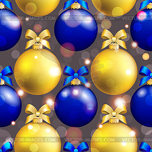 New Year pattern with ball. Christmas wallpaper wit - vector image