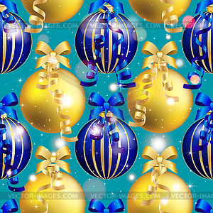 New Year pattern with ball. Christmas wallpaper wit - vector EPS clipart