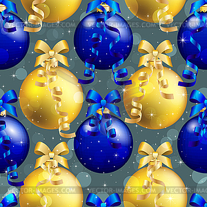 New Year pattern with ball. Christmas wallpaper wit - vector clipart