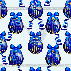 New Year pattern with ball. Christmas wallpaper wit - vector image