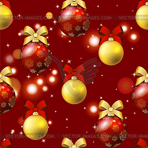 New Year pattern with ball. Christmas wallpaper wit - vector clip art