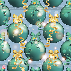 New Year pattern with ball. Christmas wallpaper - vector image