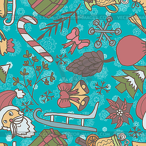 New year seamless pattern. Endless Christmas - vector image