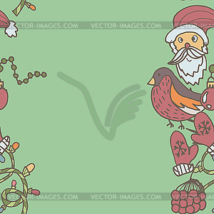 New year seamless border. Endless Christmas template - vector image