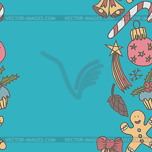 New year seamless border. Endless Christmas template - royalty-free vector image