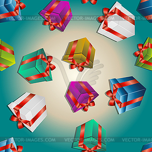 Pattern with gifts - vector image