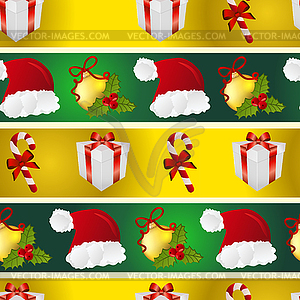 Новый год фон с Санта шляпу, подарок, Рождество - векторное изображение EPS
