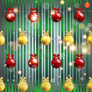 New year pattern with Christmas tree toys - vector image