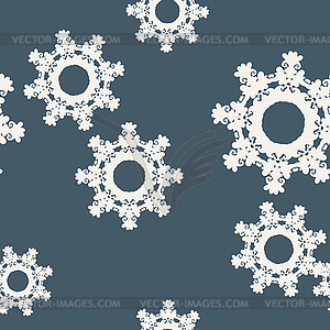 Abstract snowflake seamless pattern - vector image