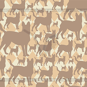 Pattern with dogs. seamless texture - vector image