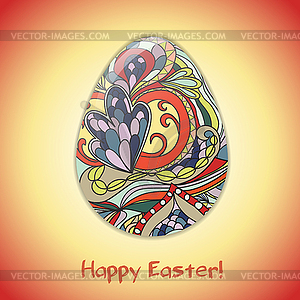 Easter egg greeting card with abstract ornament - vector image