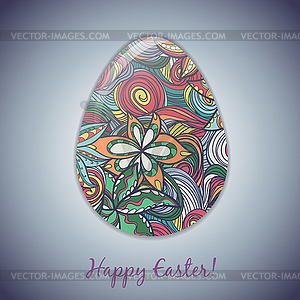 Easter egg greeting card with abstract ornament - vector EPS clipart