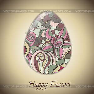 Пасхальное яйцо открытка с абстрактным орнаментом - векторная иллюстрация