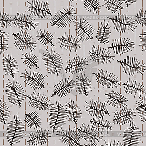 Fir branches seamless pattern - vector image