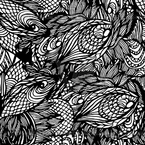 Abstract seamless hand-drawn pattern - vector clip art