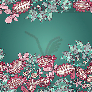 Abstract floral hand-drawn background of flower - vector clipart