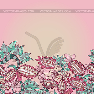 Abstract floral hand-drawn background of flower - vector image