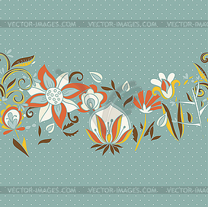 Seamless border texture with flowers - vector clipart / vector image