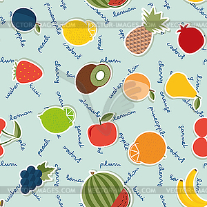 Fruit seamless pattern. fruits and berries - vector clipart