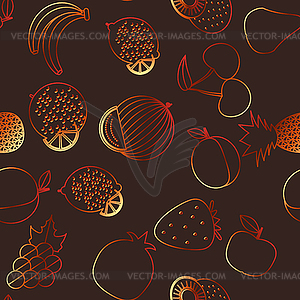 Fruit seamless pattern. fruits and berries - vector clipart