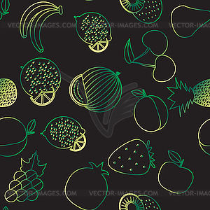 Fruit seamless pattern. fruits and berries - vector clip art