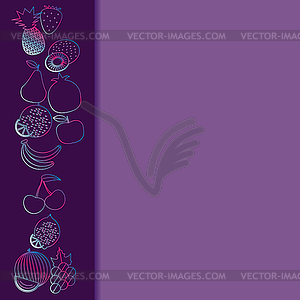 Fruit seamless border pattern. fruits and berries - vector image