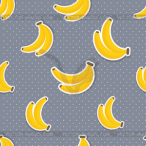 Banana pattern. Seamless texture with ripe bananas - vector image