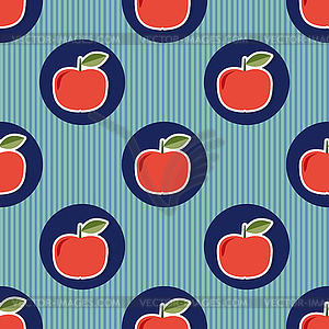 Apple pattern. Seamless texture with ripe red apples - vector clipart