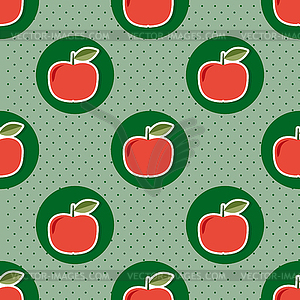 Apple, рисунок. Бесшовные текстуры с спелых красных яблок - цветной векторный клипарт