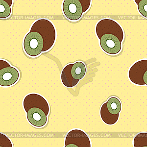 Kiwi pattern. Seamless texture with ripe Kiwi - vector clipart